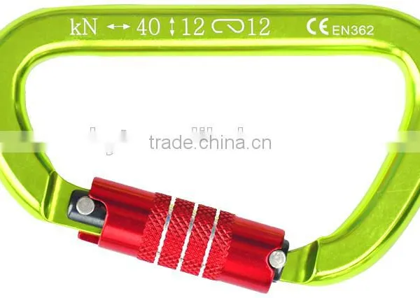 D Shape Automatic Aluminum Safety Locking Carabiner photo-4