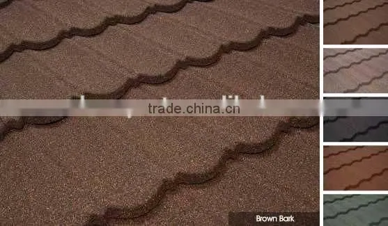 Stone Coated Metal Roof Tile1170*420*0.4mm Purple/wine Red/green/black Roof Tile for Prefab Houses photo-5