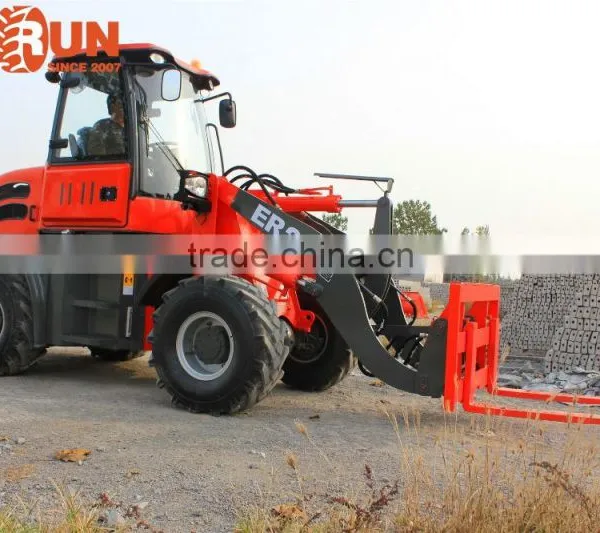 Qingdao Everun ER20 Front Loader Type Compact Wheel Loader With Wooden Forks photo-6
