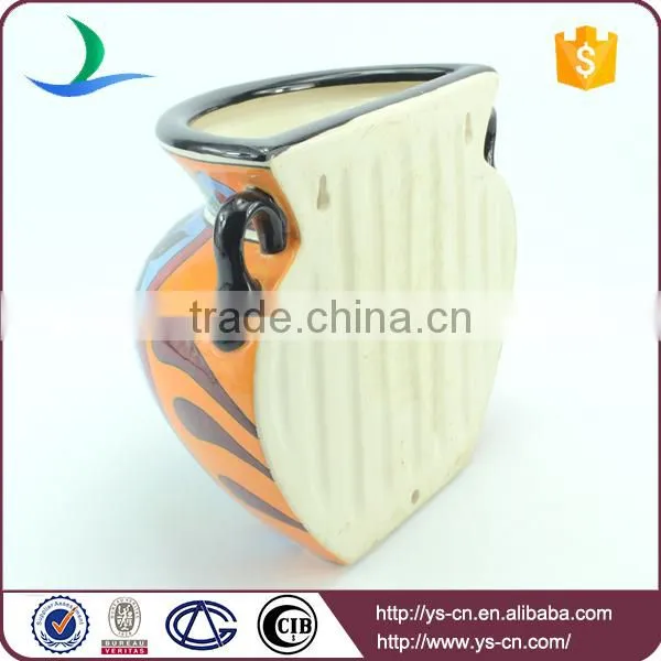YSfp0010-01Unique Hanging Wall Large Flower Pot With Hand Print Design photo-4