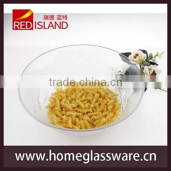 Large Salad Bowl, Emboss Glass Bowl, Soup Bowl photo-4