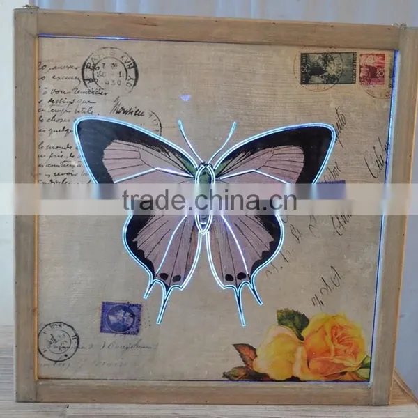 2016 New Style Anqitue LED Lighted Wooden Picture Frame With Inductive Switch photo-2