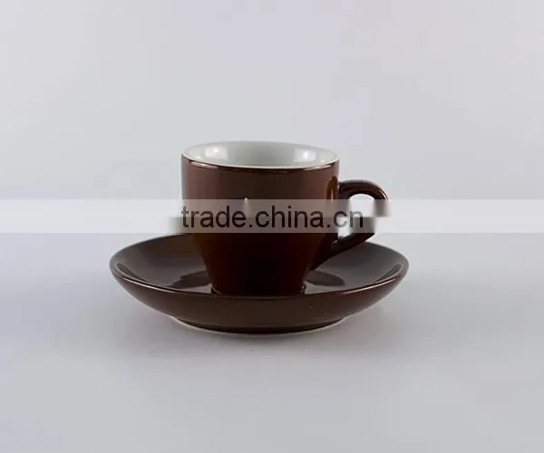 Best Selling Bulk Products Cup Ceramic Black Coffee Mugs and Saucers photo-2