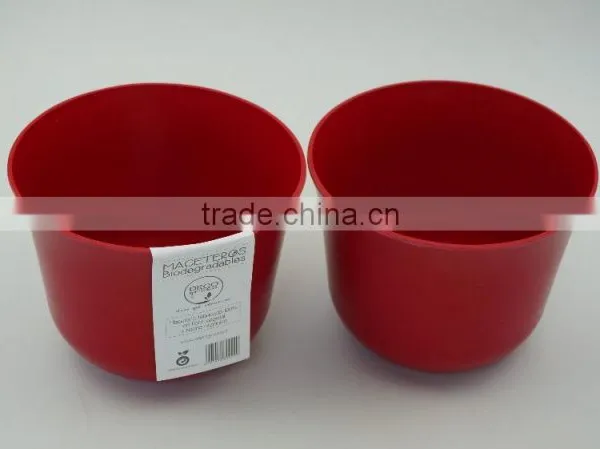 Anhui Wholesale Biodegradable and Eco Round Bamboo Fiber Plant Flower Pot photo-3