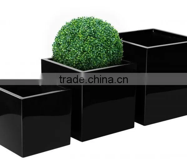 FO-245 Outdoor Cube Fiberglass Flower Planter photo-2
