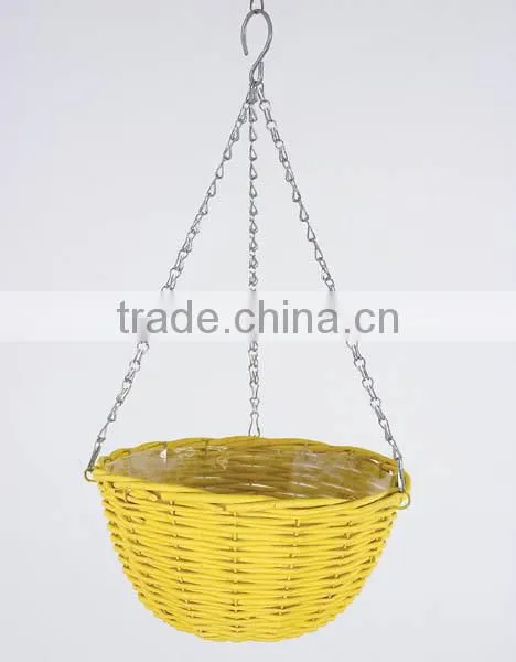 Set of 3 French Countryside Decorative Light Blue Willow Hanging Basket Planters photo-5
