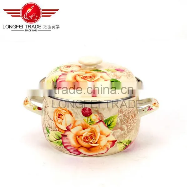 New Arrival Kitchenware Enamel /proclaim Iron Cast Stewpot/cooking Pot With Decal photo-3