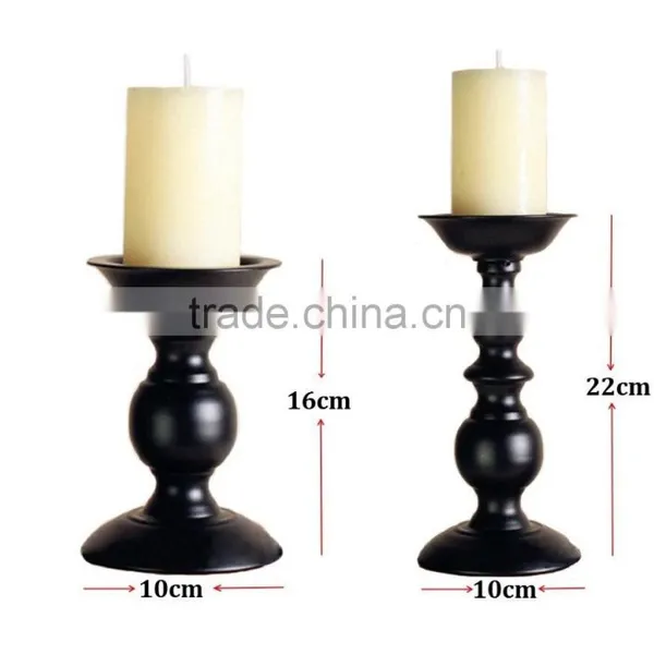 Black Metallic Candle Holder Candlestick photo-4