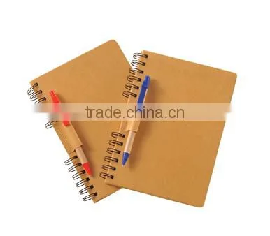 kraft notebook with ballpen