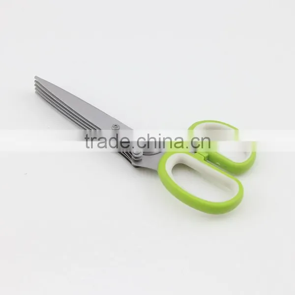 Five Stainless Steel Blades Multipurpose Kitchen Shear Culinary Herb Scissors photo-2