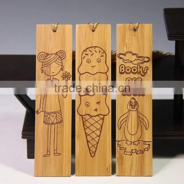 Unique Laser Bamboo Wood Bookmark photo-3