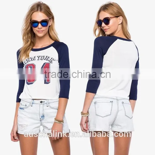 2016 Best Selling Women Raglan Gym t Shirt Nice Design photo-6
