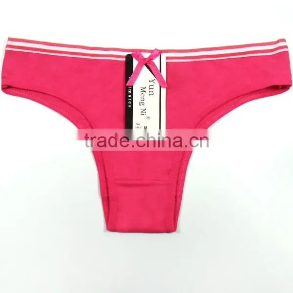Yun Meng Ni Underwear Simple Solid Colors Quality Cotton Daily Bikini Woman Panty photo-4