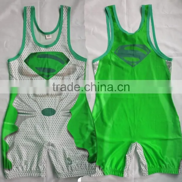 Sublimation Print Custom Wholesale Wrestling Singlets in China photo-2