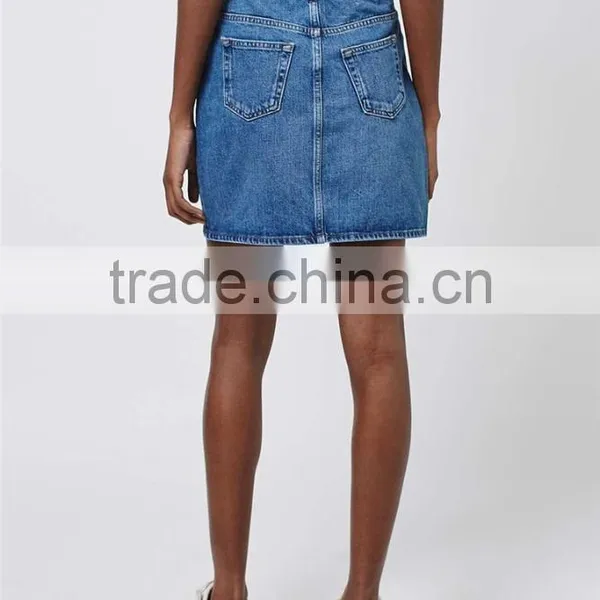 2016 Brand Design Women Denim Mini Skirts A Line Above Knee Blue Cheerleader Skirts photo-5