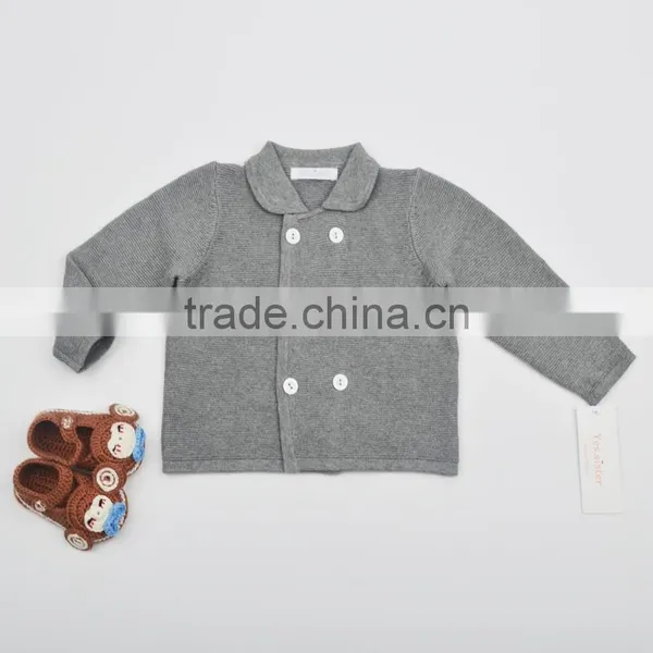 Gray Fashion Crochet Baby Cardigan photo-2