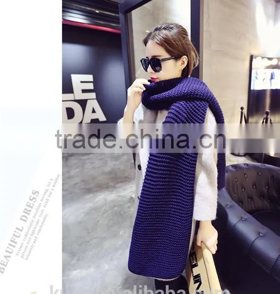 200*40cm New Popular Knitting Scarf Women Neck Thicken Scarf Winter Warm Scarves photo-2