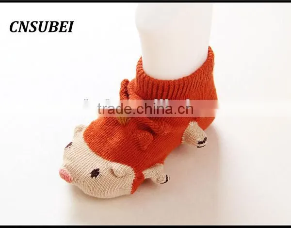 3D Animal Cartoon Design Non-slip New Born Baby Fashion Soft Socks for Infant photo-2