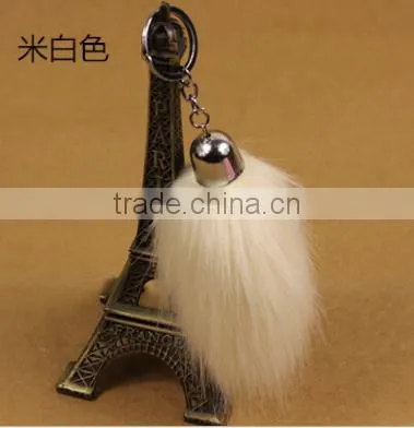 Sale Smal Hot Faux Fox Fur Tail Keyring photo-5