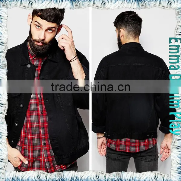 Autumn New Fashion Mens Black Denim Metal Button Jackets photo-2
