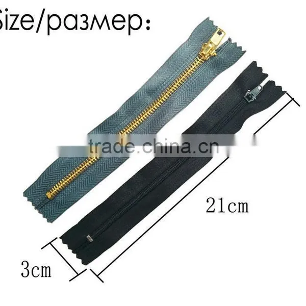 D&D 2Pcs/Pack Metal Zippers for Sewing 20cm Zippers Black Grey for Jackets With 2pcs Polyster Threads Garment Accessories photo-2