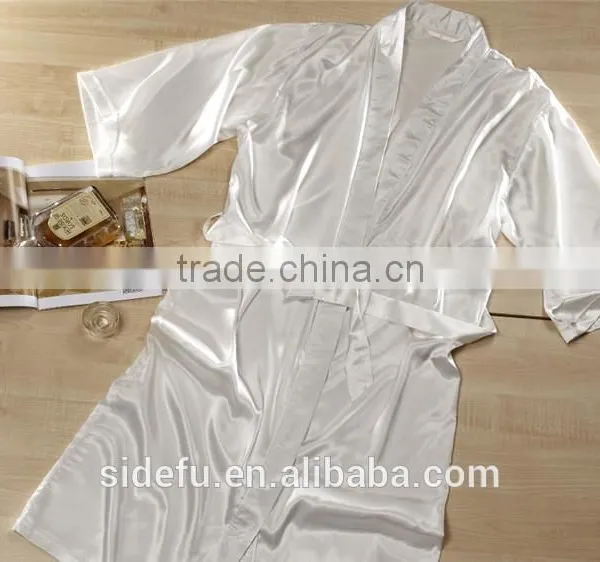 Fancy Texture Wholesale Hotel Satin Silk Bathrobe photo-4