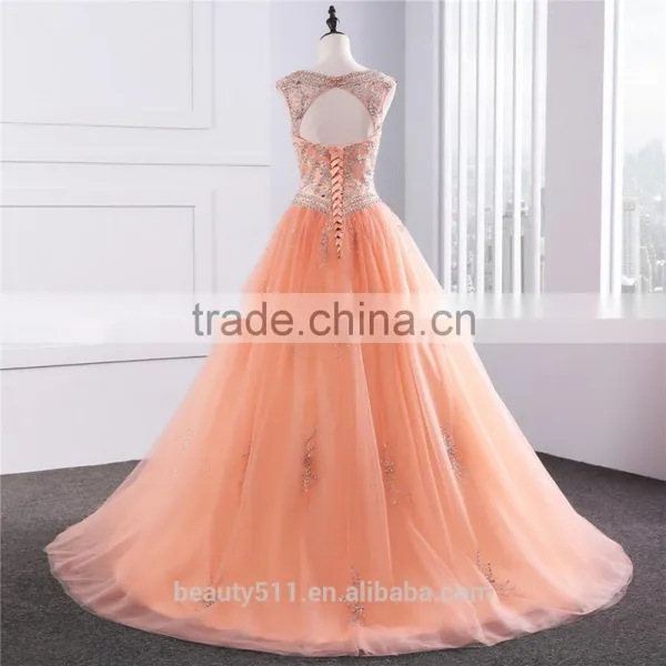 2018 Tulle Quinceanera Ball Gown With Intricately Beaded Bodice Gemstone Beading Bridal Gowns Quinceanera Dress ED0254 photo-5