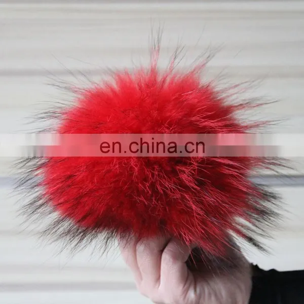 Chinese Factory Wholesale Colorful Real Raccoon Fur Pom Poms photo-2
