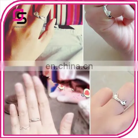 2017 New Style Sterling Silver Opening Adorable Cat Ear Ring Agent photo-5