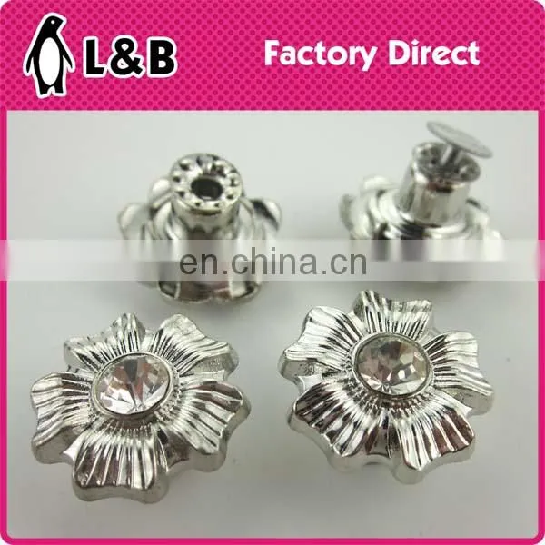 Latest Design Custom Made Jeans Button Alloy Material Gold Jeans Button With Stone photo-2