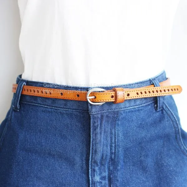 Fashionable Lady Genuine Cow Leather Woman Hollow Leather Belts photo-4