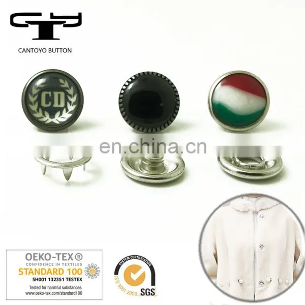 10mm Pearl Prong Snap Button / Press Spring Metal Pearl Snap Button for Fur Coat