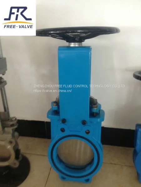 Hand Wheel Operation Soft Seal Resilient Seat Ductile Iron PN10 Knife Gate Valve photo-2