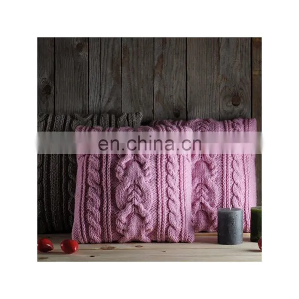 2019 New Design Decorative Plain Knitted Sofa Cushion photo-3