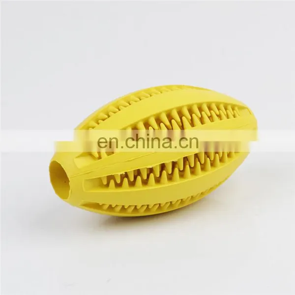 Non-Toxic Soft Tooth Cleaning and IQ Training Rubber Dog Toys Pet Rugby Ball photo-3