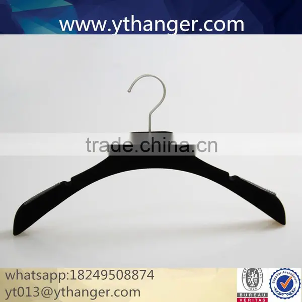 CY-611 Custom Brand Logo Flocking Coat Plastic Hanger Clothes Velvet Plastic Hanger photo-4
