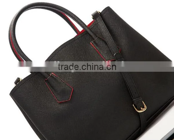 Guangzhou Wholesale Hot Genuine Saffiano Leather Two Sizes Multifunction Shouder Bags Handbag for Lady photo-3