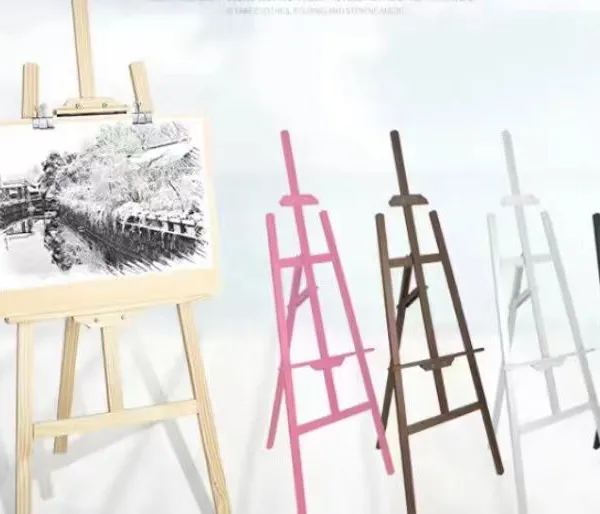 Easy to Assemble Adjustable Height Natural Beech Wooden Art Easel