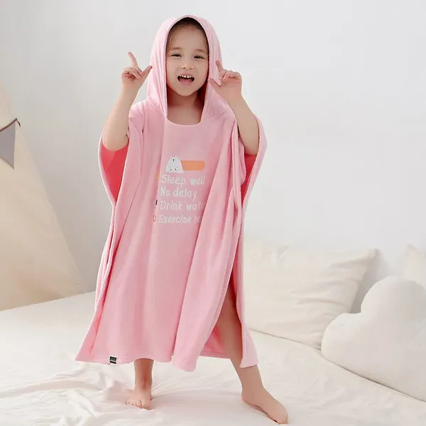 Baby Hooded Towel - Cute Shark Cartoon Wearable Poncho Beach Towel for Kids, Soft Absorbent Quick Dry Bath Towel for Toddlers, Swim, Pool photo-2