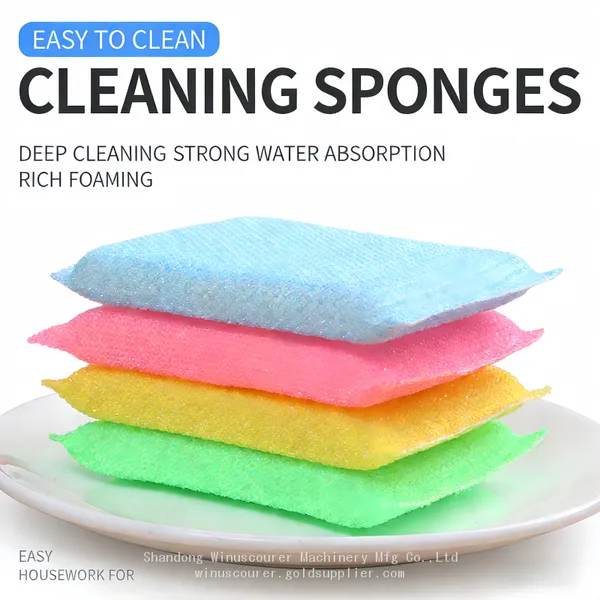 Esponjas de cozinha coloridas para limpeza doméstica, pads de escovação absorventes