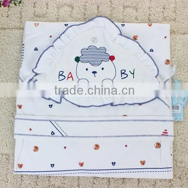 BB-MS-023 Plain White Polka Dot and Cute Cartoon Pattern Baby Hooded Towel photo-4