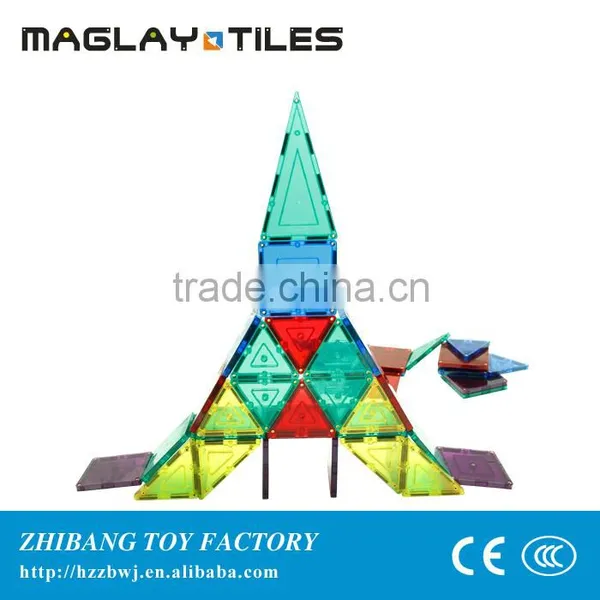 Playmags Clear Color Magnetic Tiles Building Set 20 Pcs With Cars photo-2