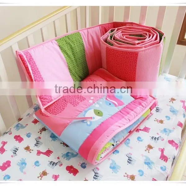 Pink Animals Baby Fitted Bed Skirt From Professional Manufacturer photo-5