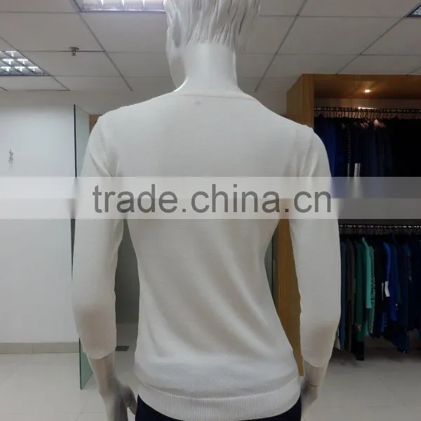 12gg Lace Neck 3/4 Sleeve Good Handfeel Sweater Pullover for Ladies photo-2
