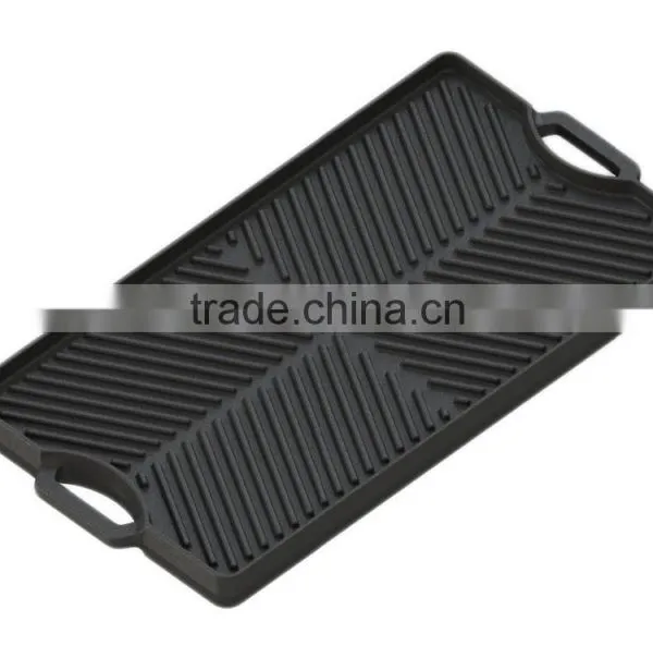 Cast Iron Cookware Double Sided Burner Reversible Griddle Grill /cast Iron BBQ Griddle Plate photo-3