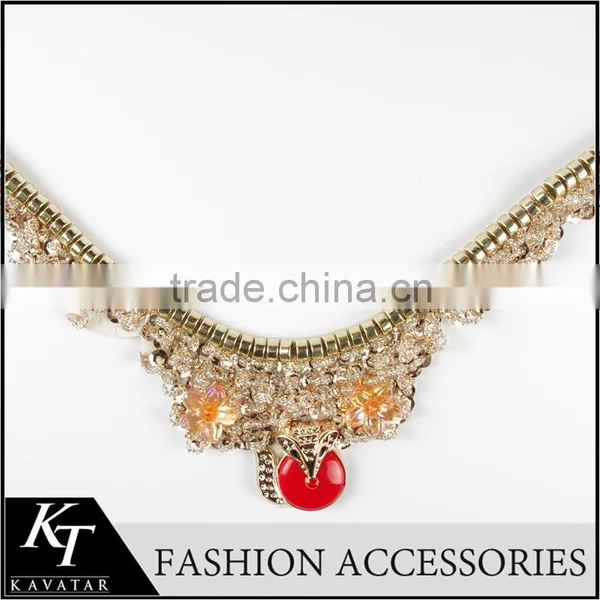 Fox Logo Beading Women Collar/Plated Alloy Beaded Neck Collar