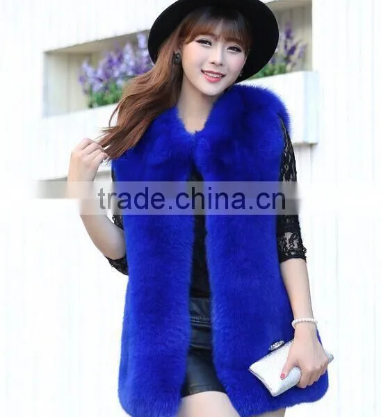 QYQX Cheap Fashionable Silver Fox Fur Vest photo-2