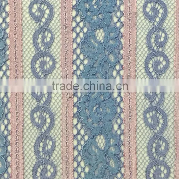 High Quality New Fashion African Blue Cord Lace Fabric for Derss photo-2