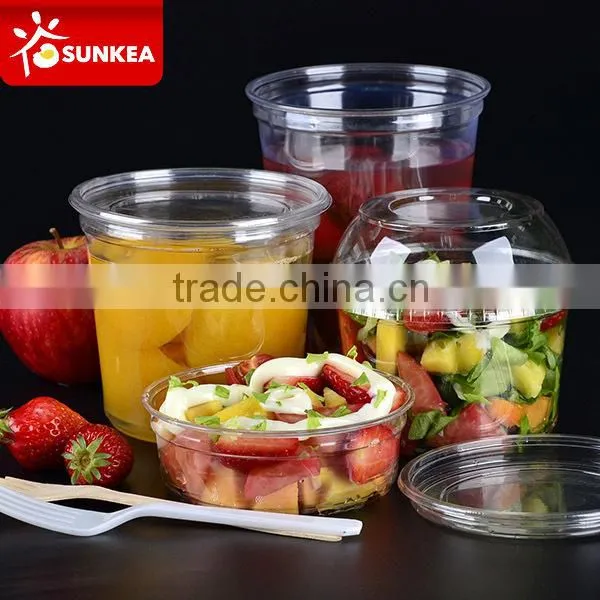 Vegetable Fruit Salad PET Plastic Cup With Lid Quality Choice photo-2
