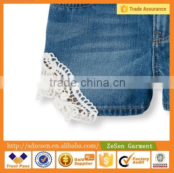 Children Hot Pants Lace Jeans Denim Shorts photo-3
